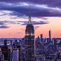 Vista al tramonto dell'Empire State Building