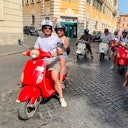 Our Vespa group on the streets of Rome