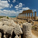 Remains of the temple and the panorama