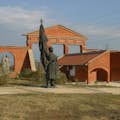 One of the most iconic statues in Memento Park that has the other half left in the city center.