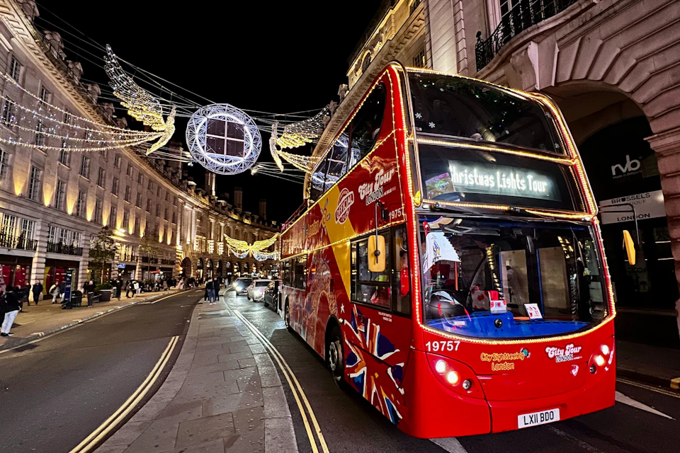 Bus with Christmas Lights