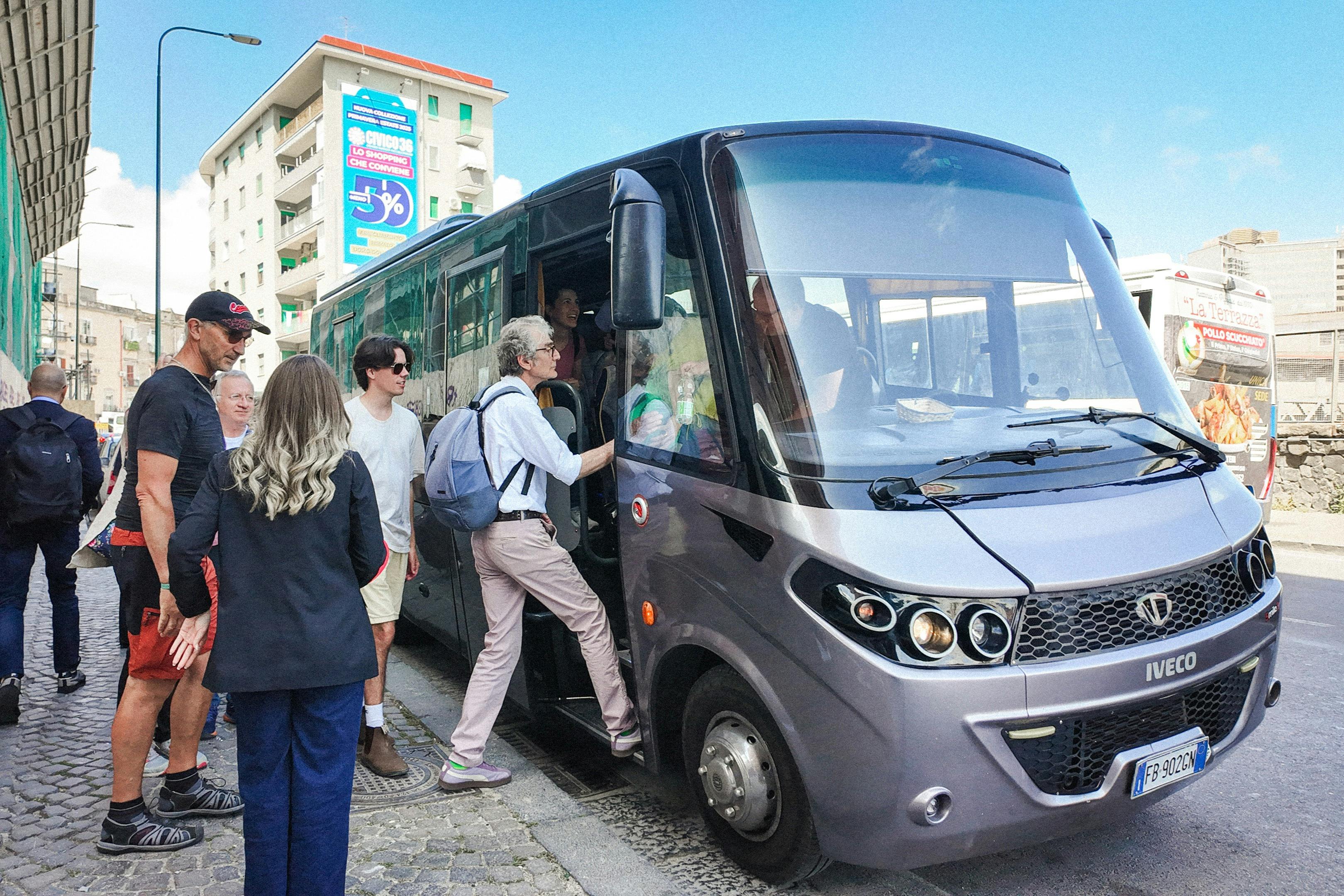 Bus to Vesuvius from Naples.