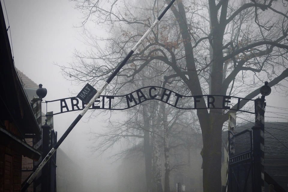 main gate of Auschwitz camp
