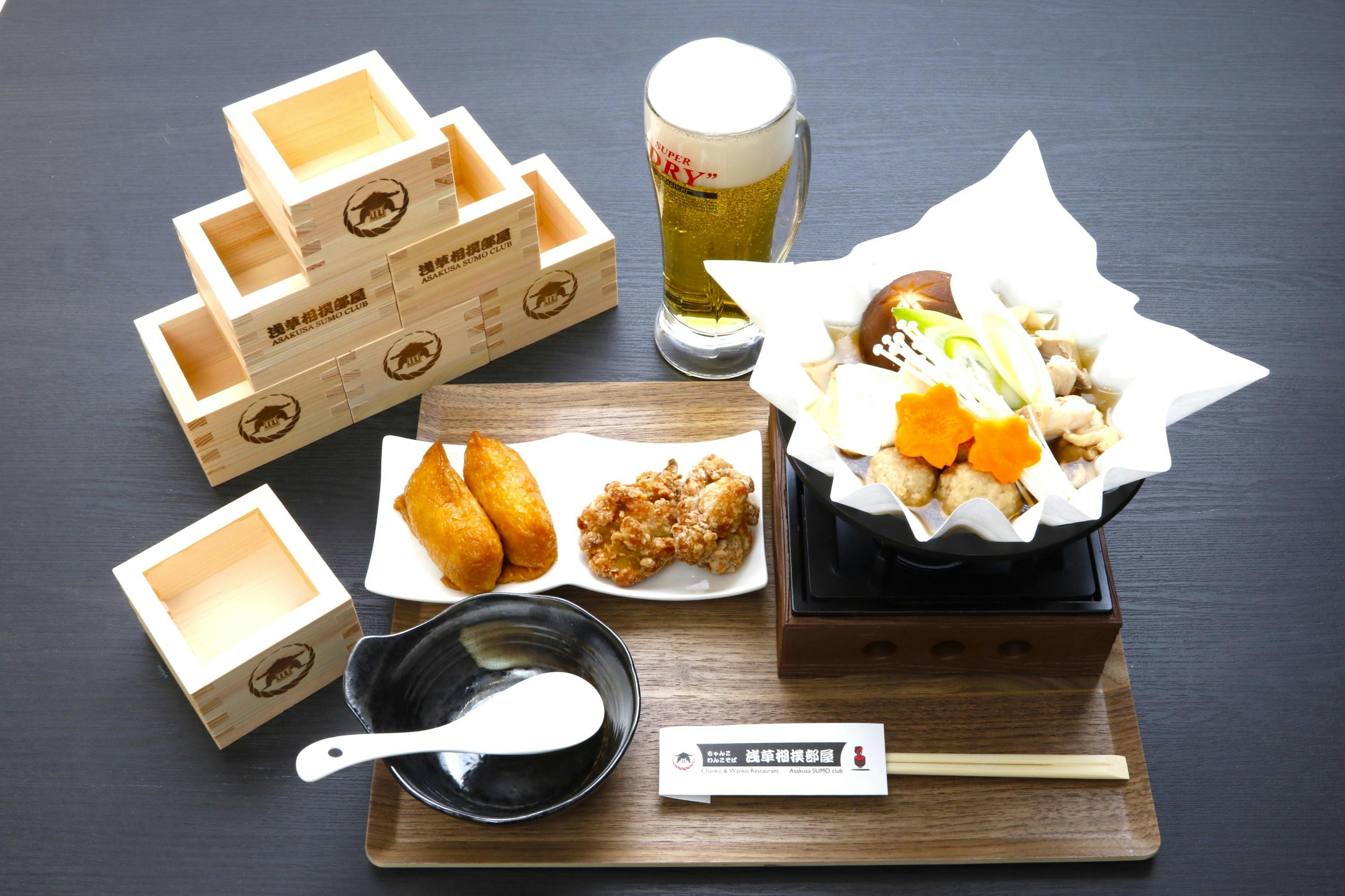 Asakusa Sumo Club Sumo Show: Front Row VIP Orange Seats + Chankonabe