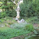 Details of Villa Bardini insides: sculptures and a canal