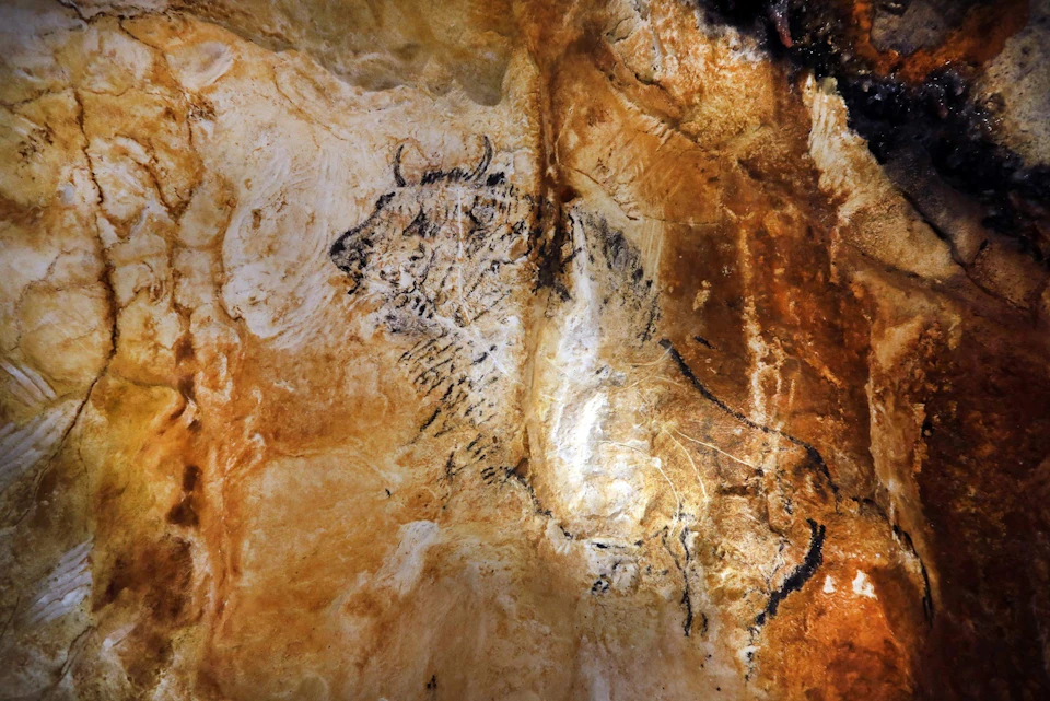 Recreated cave art