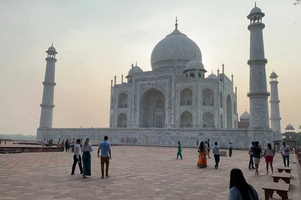 Sunrise view of Taj Mahal