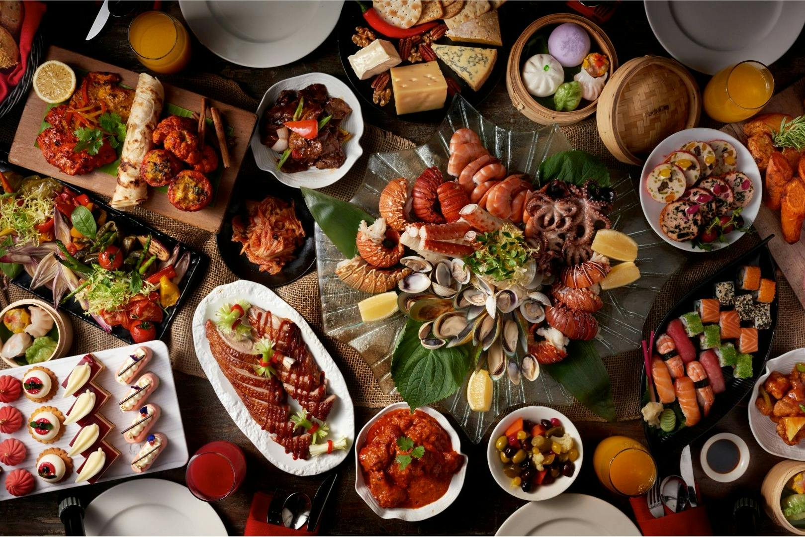 棕榈岛亚特兰蒂斯的红花自助晚餐（包括软饮）。