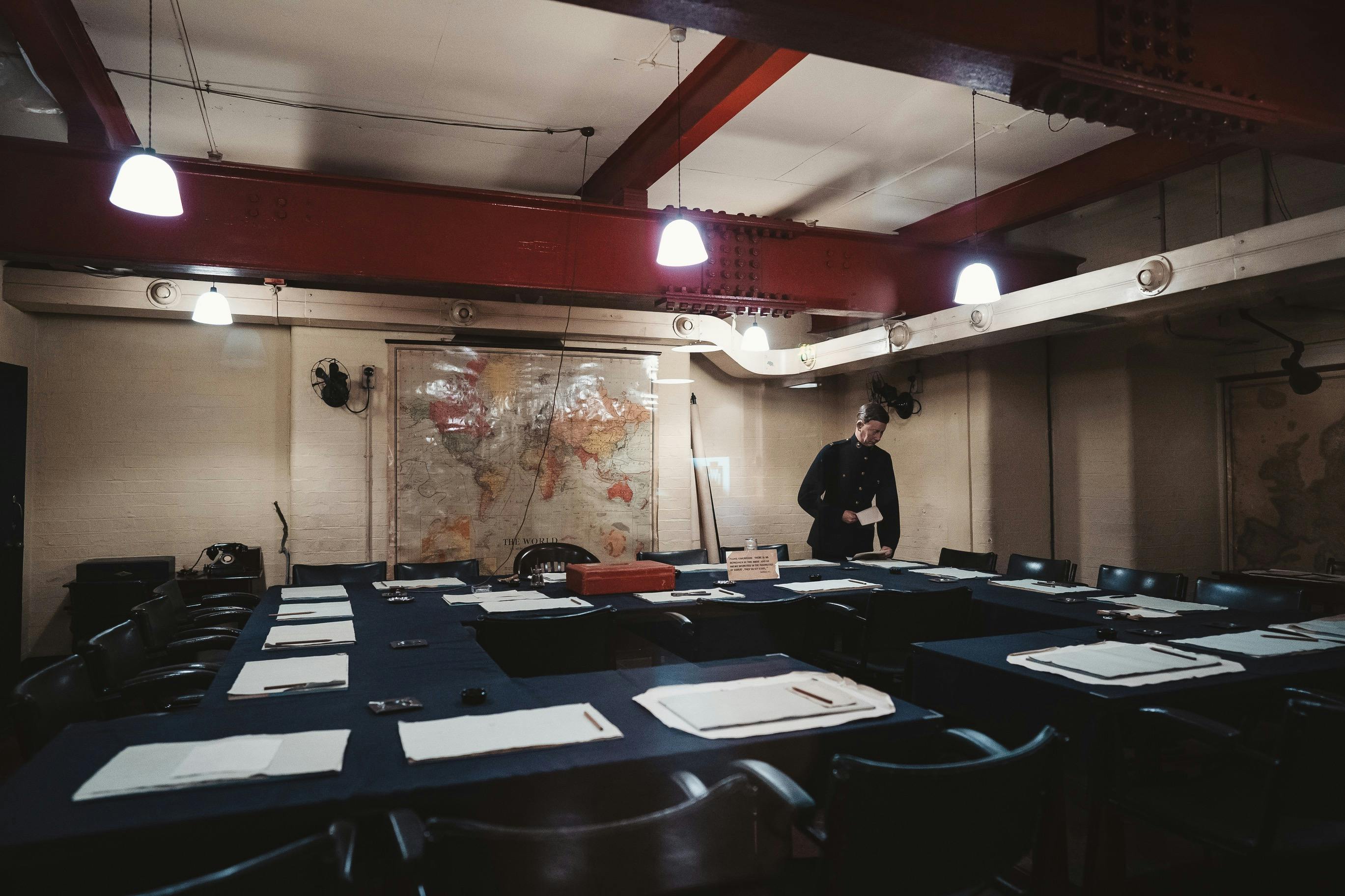Meeting room inside Churchill war rooms