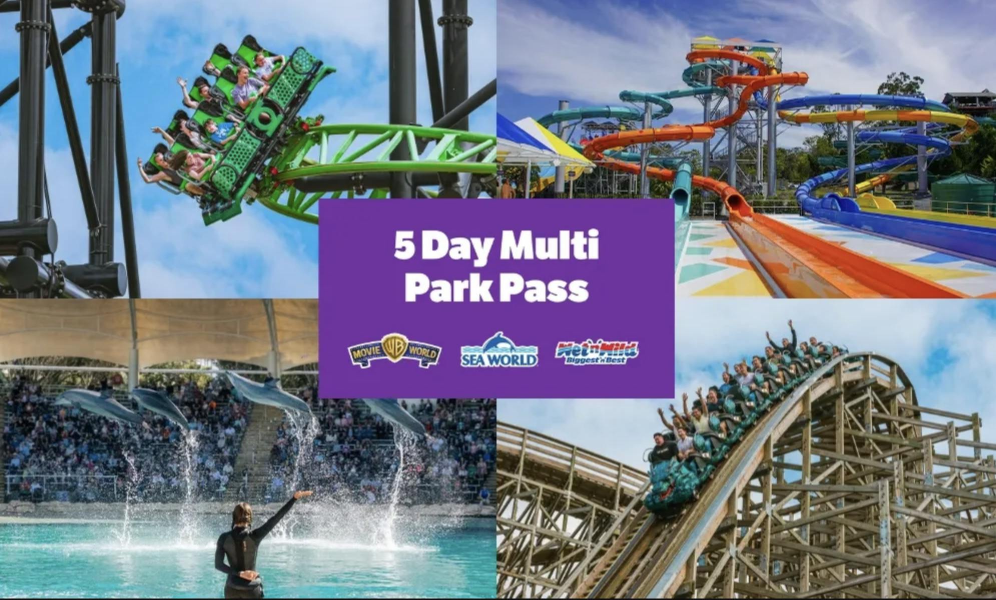 Warner Bros. Movie World, Sea World & Wet’n 'Wild Gold Coast: abonament de 5 dies