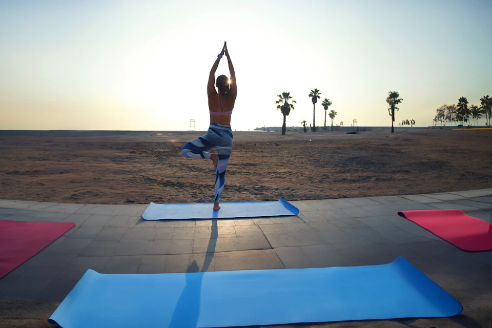 A person doing a yoga pose
