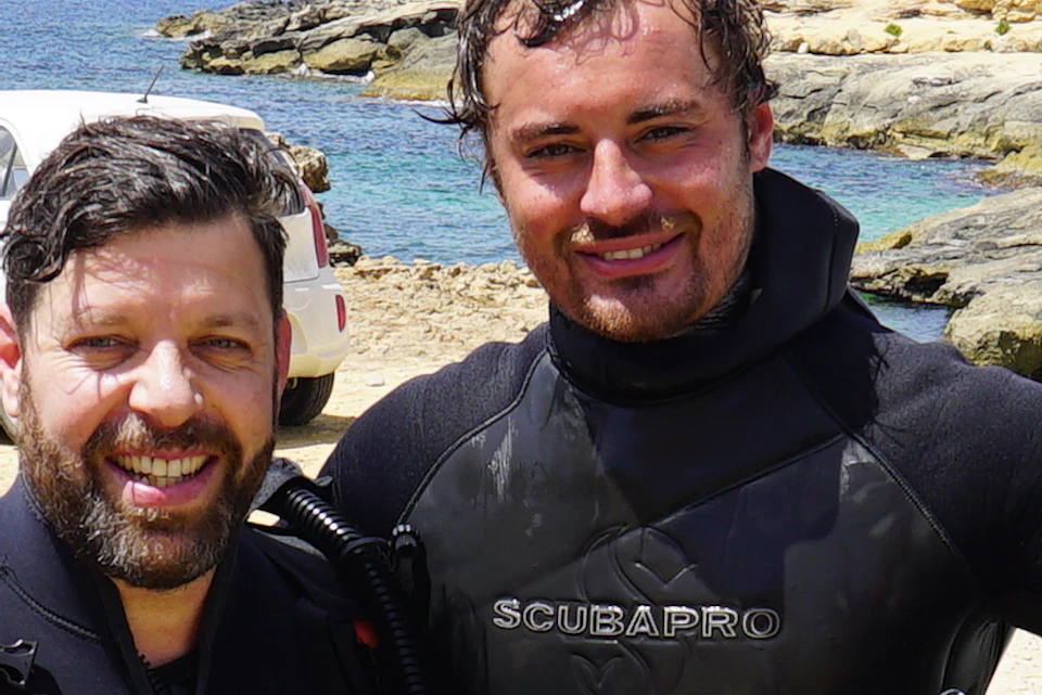 Happy divers