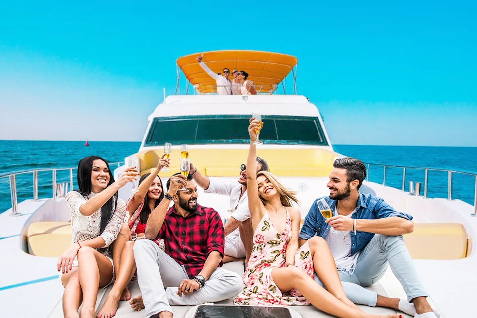 Unwind in luxury as you chase the sunset on our yacht tour. 🌅⛵ #SunsetSerenity #LuxuryYachtExperience