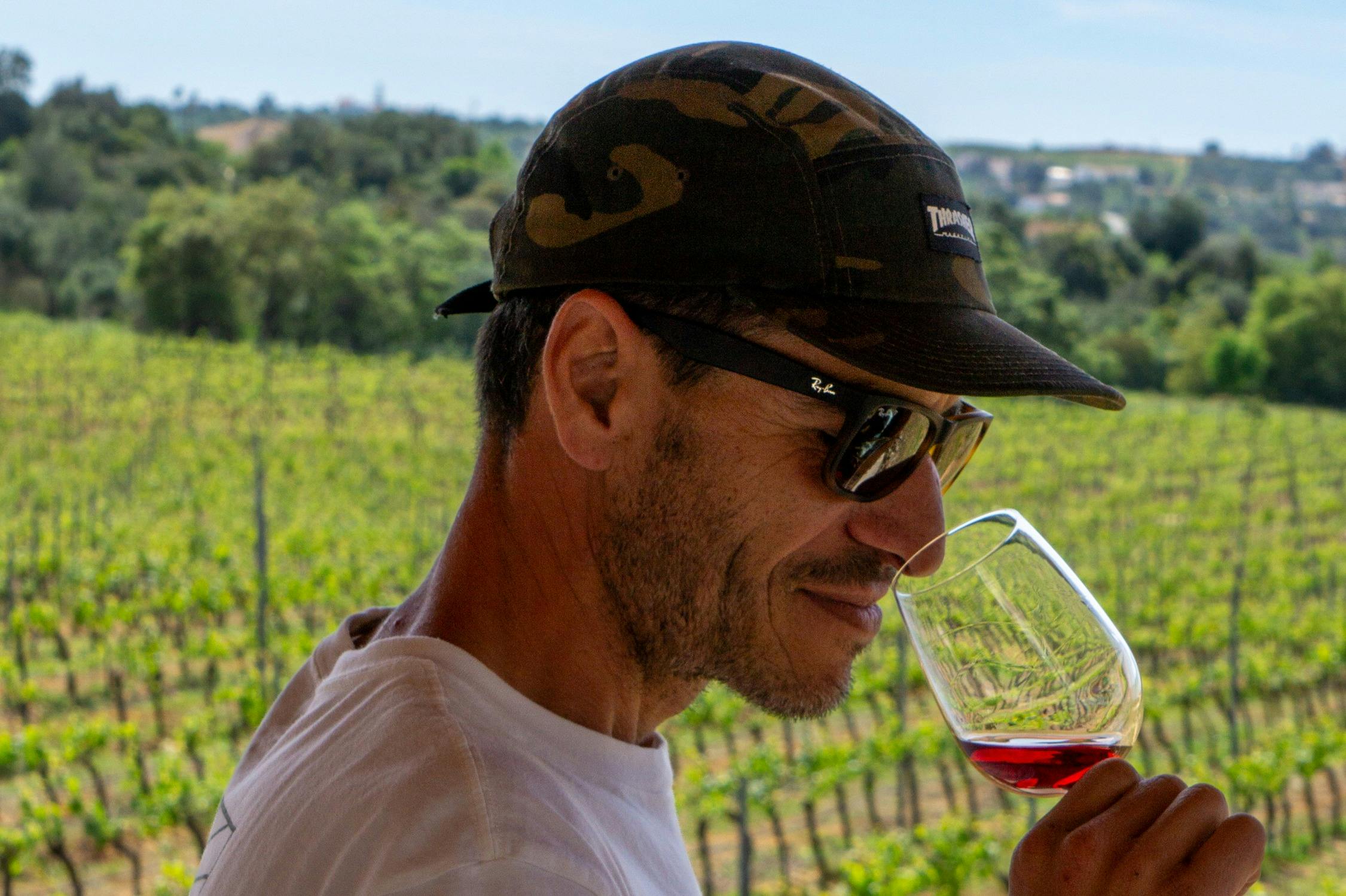 品尝美味的葡萄酒。