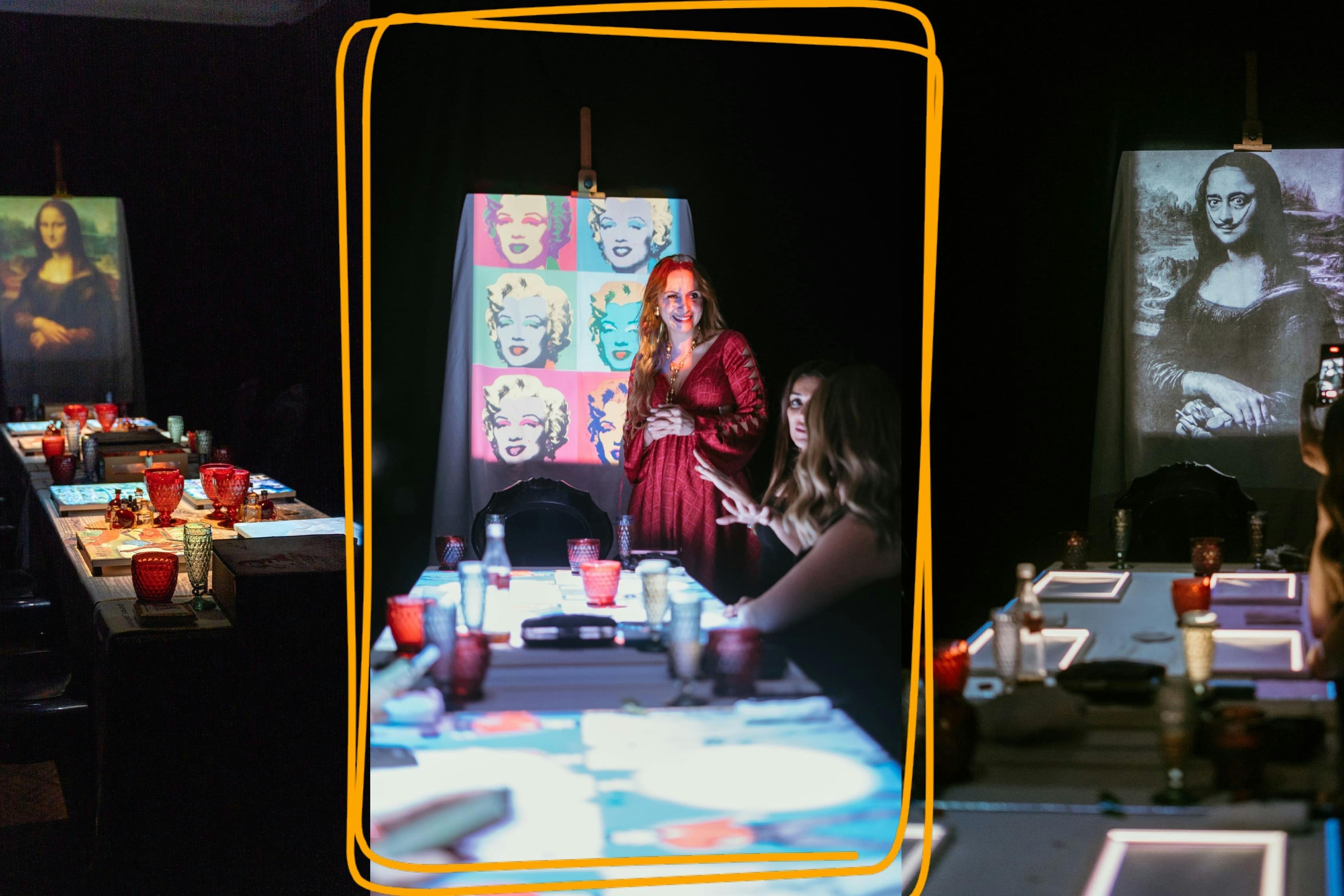 Καλλιτεχνική διευθέτηση στην καθηλωτική έκθεση δείπνου Seven Paintings