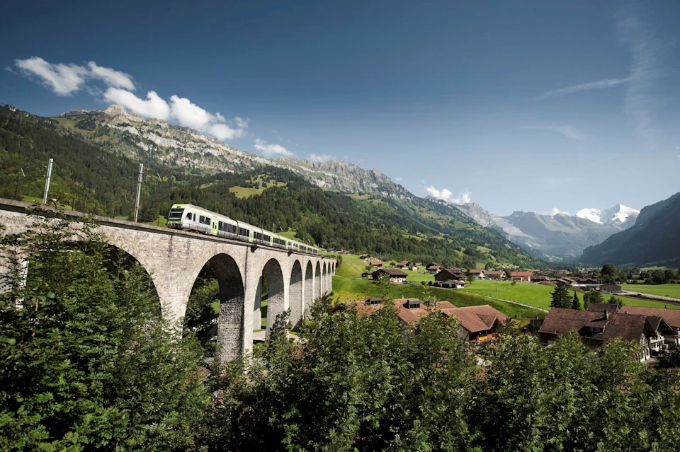 the Green Train of Swiss Alps