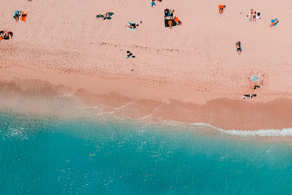 Aerial photo of a beach
