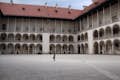 De centrale binnenplaats van het Wawel kasteel