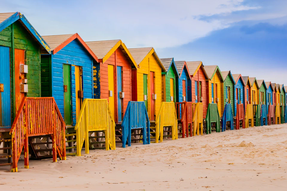 Colorful beach huts at St. James Beach.