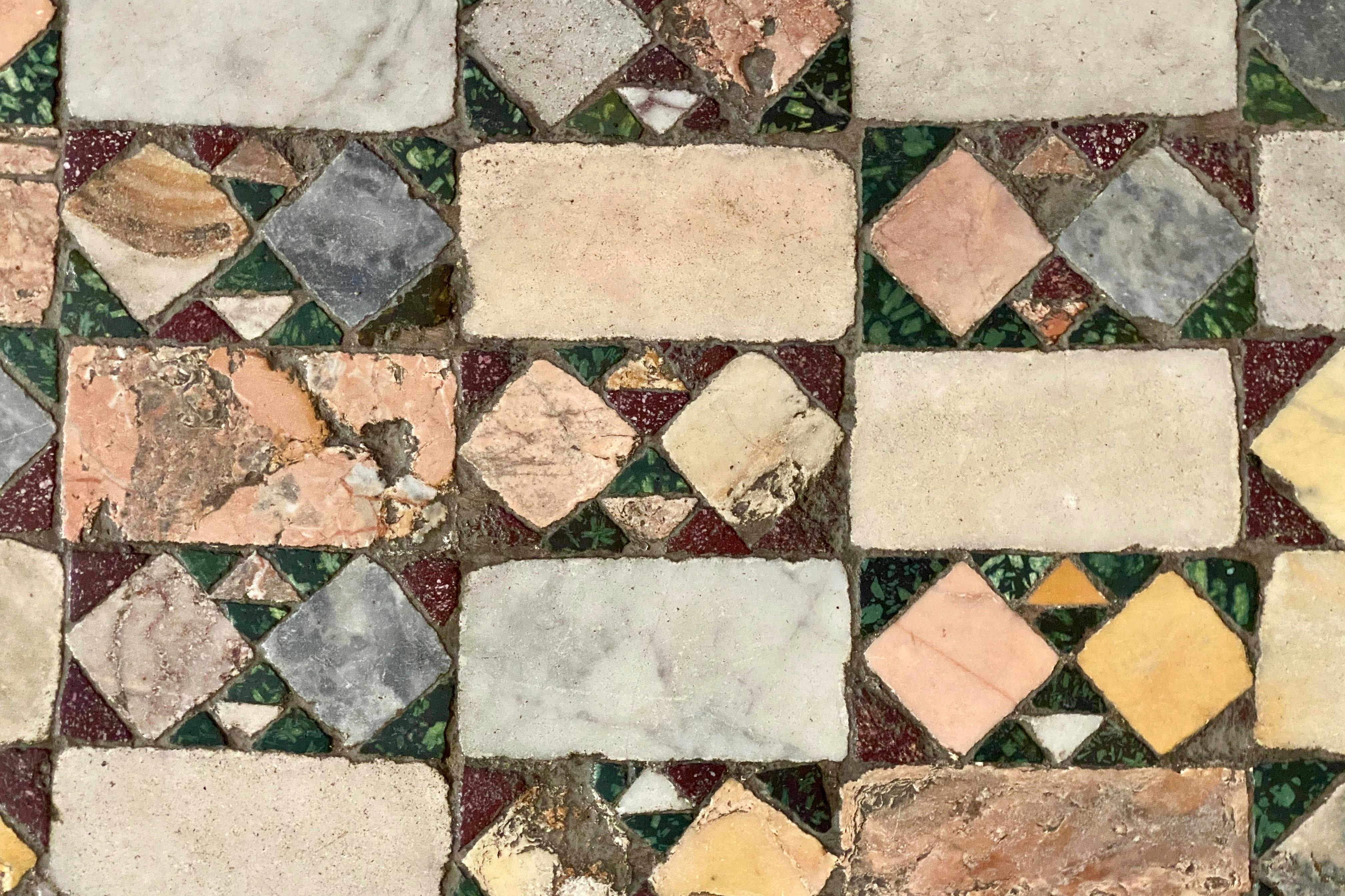 Cosmatesque pavement detail in the Basilica of Saint Crisogono in Trastevere 