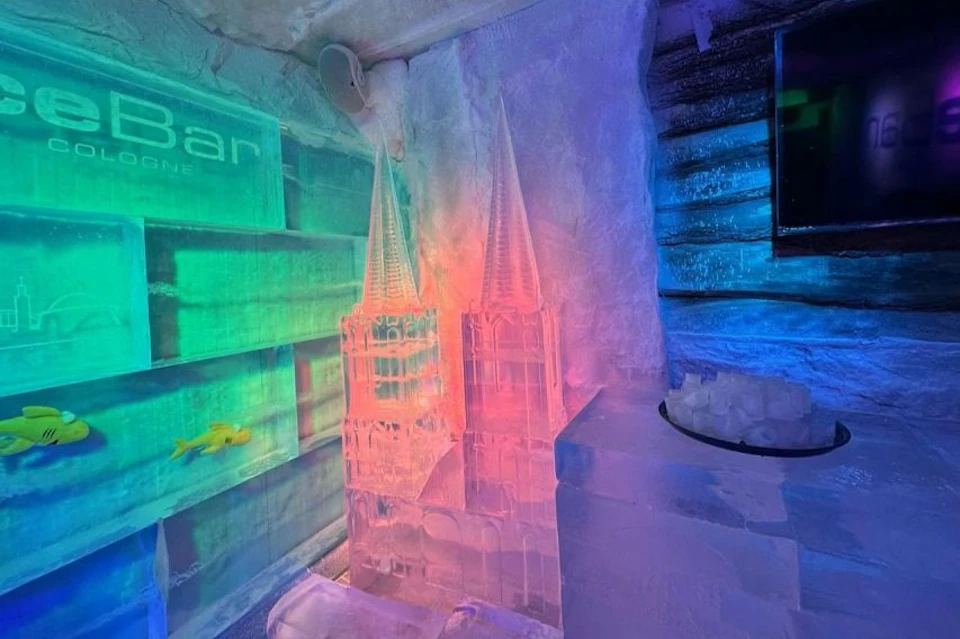 The Cologne Cathedral, intricately as an ice sculpture.