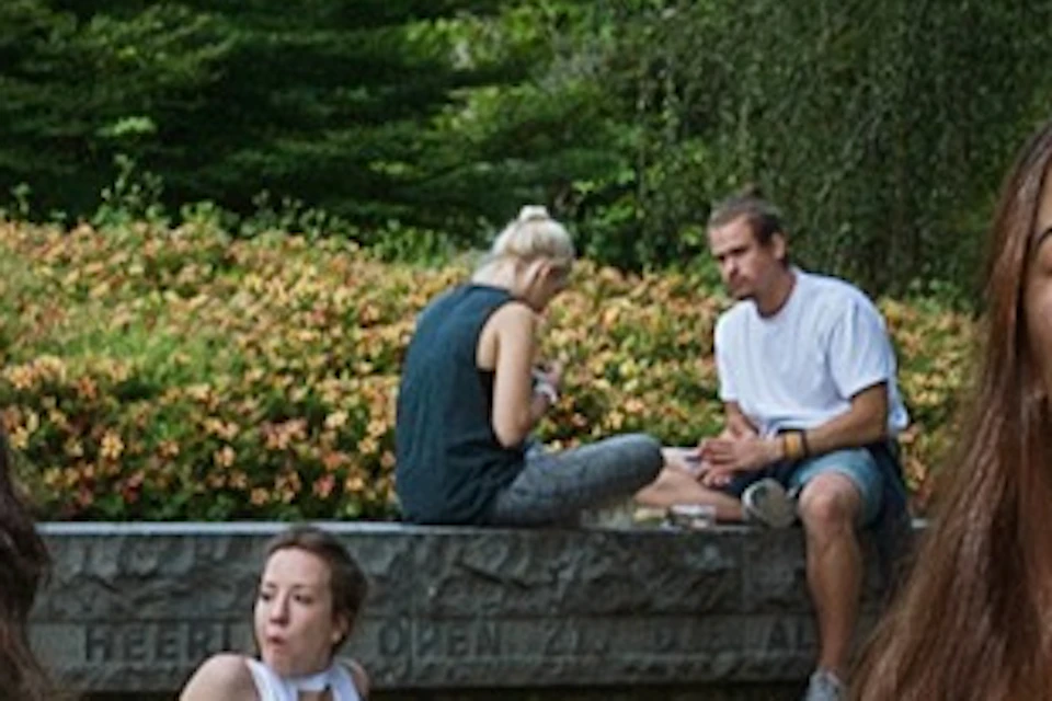 Stopping at Vondelpark during our tour