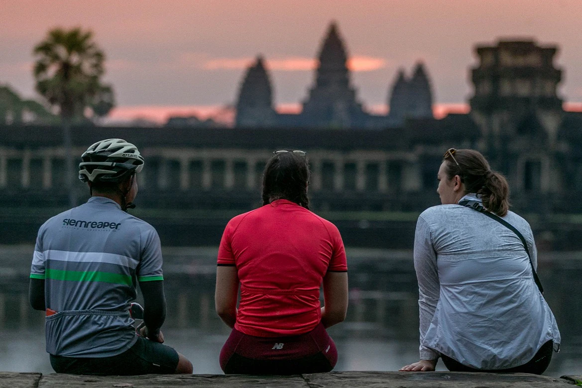 Witness a sunrise unlike any other at the beautiful Angkor Wat Temple, one of the largest religious monuments.

