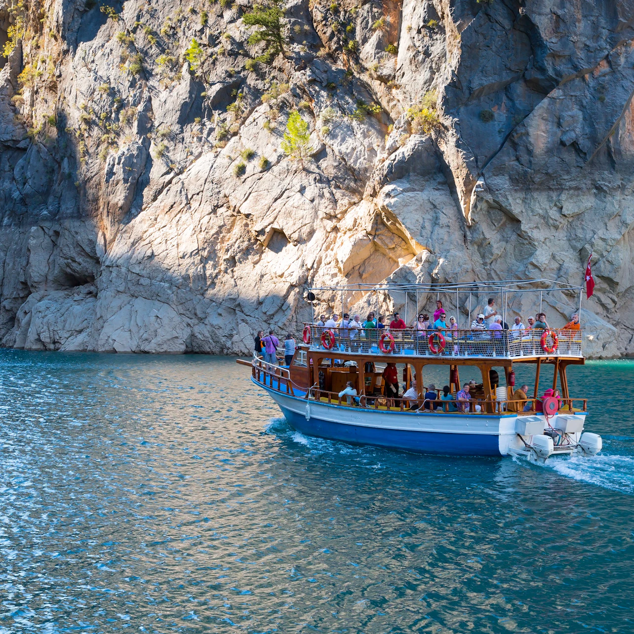 A catamaran during the boat trip on in the Green Lake
