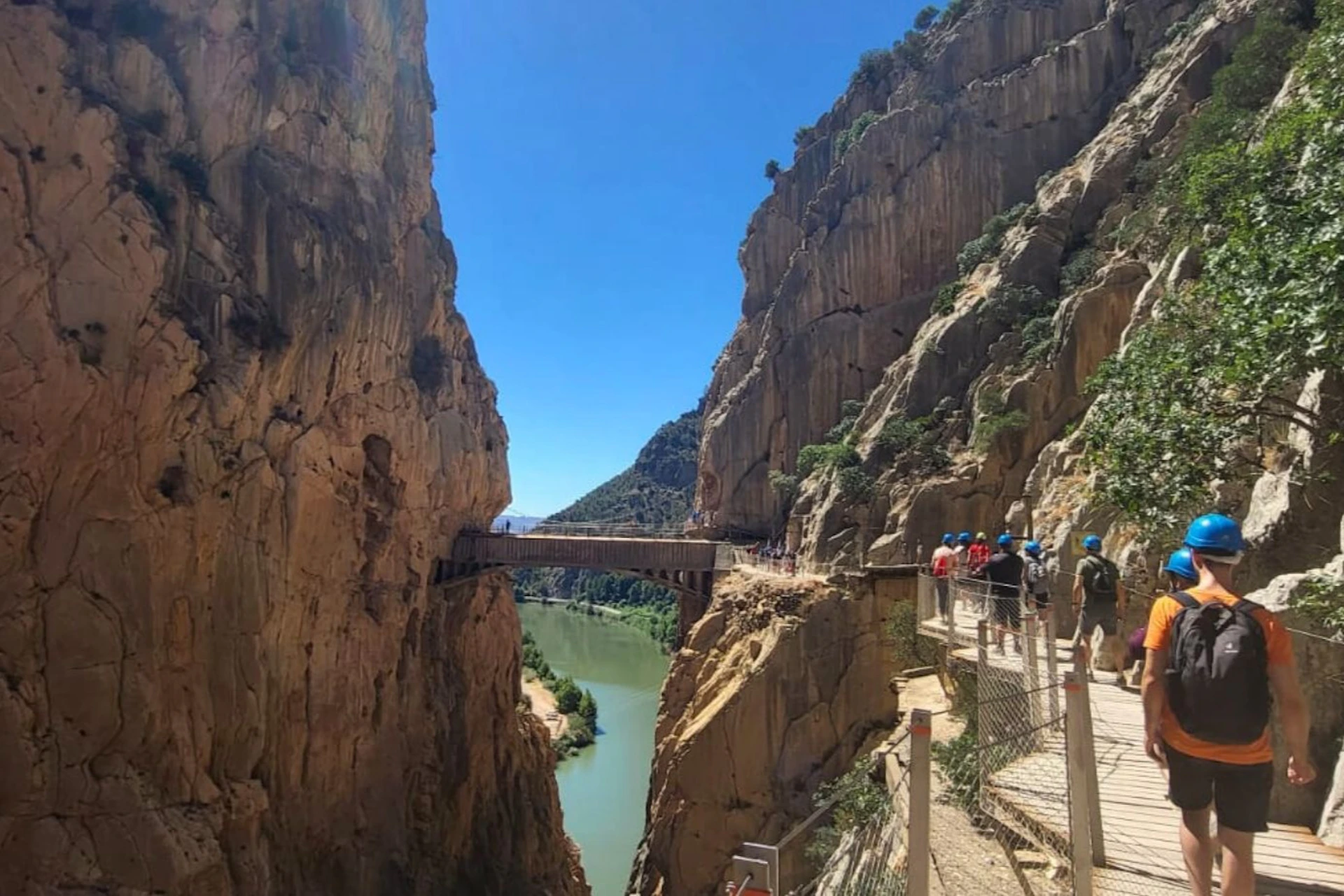 Old canal and suspension bridge