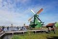 Beautiful view of the authentic windmills from the Zaan River.