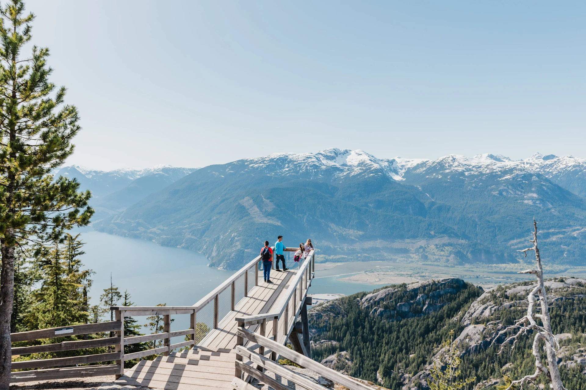 The Chief View point at Sea to Sky Gondola - facing the water and mountains
