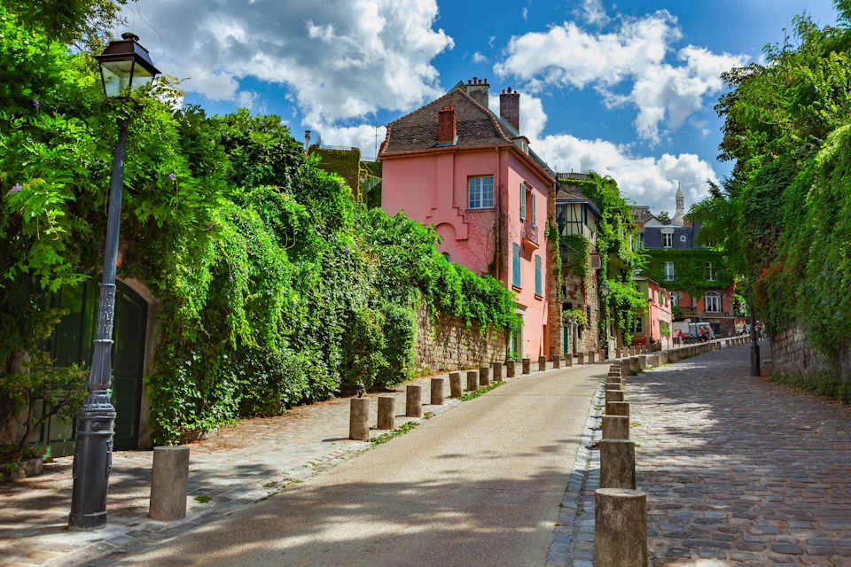 Leafy street in Montmartre