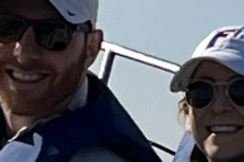 Enjoying the view from the front of the boat.