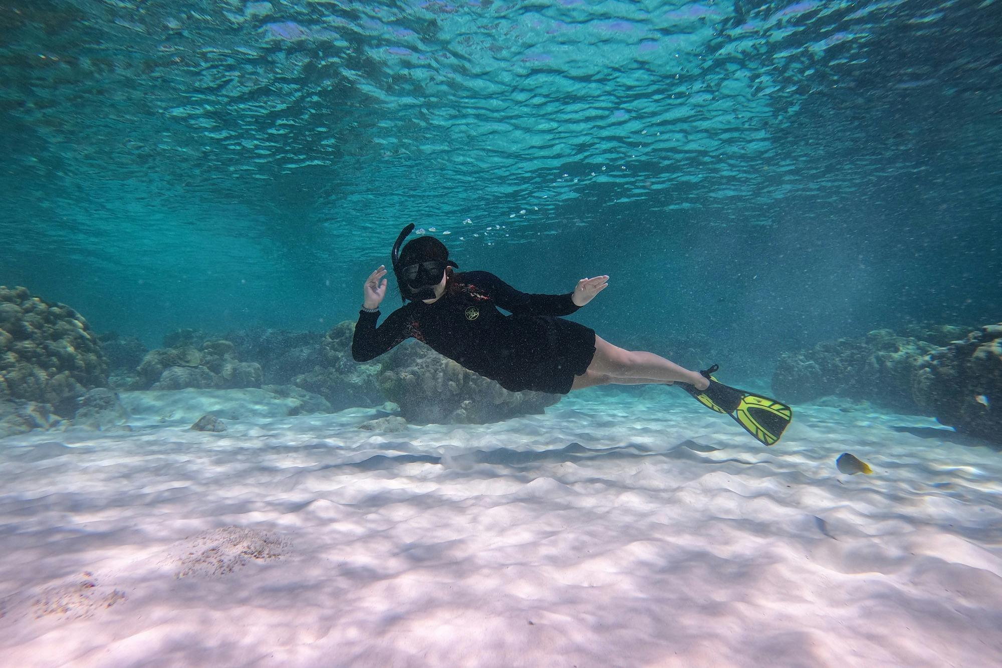수중에서 즐기는 스노클링과 천국 탐험