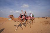 Safari mattutino nel deserto: Giro in cammello, sandboarding e caffè arabo e datteri