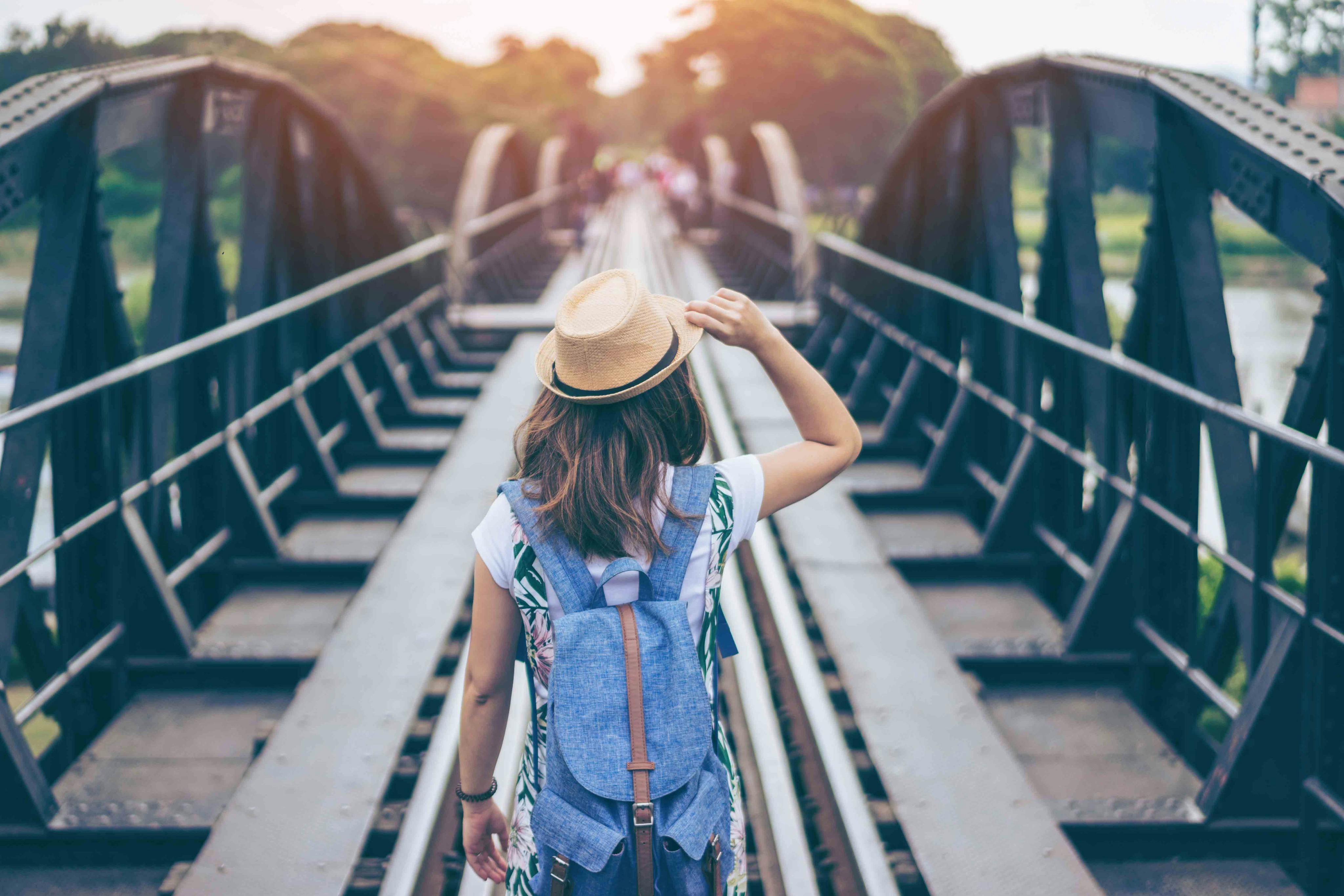 Walking above the River Kwai Bridge