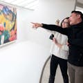 A couple enjoying art inside the Guggenheim