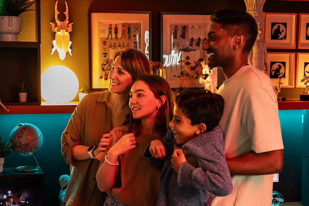 Family taking a souvenir picture