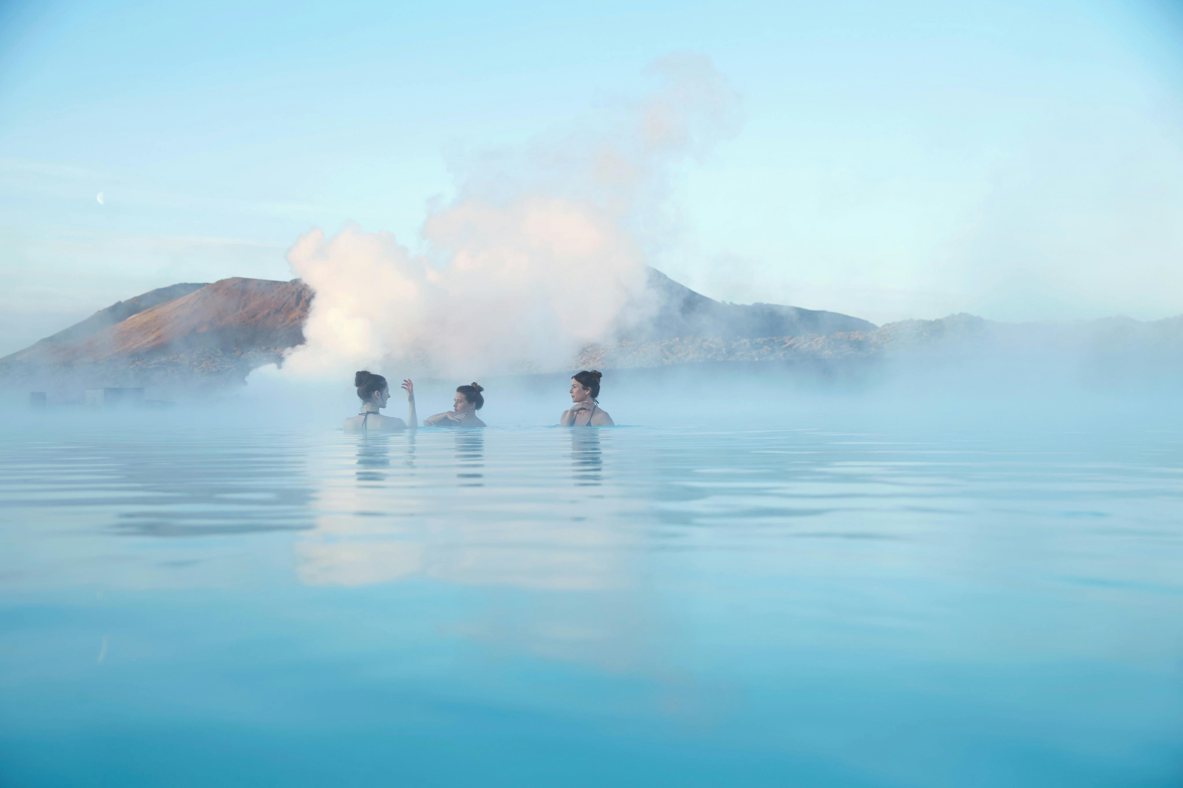 Women talking in the Blue Lagoon