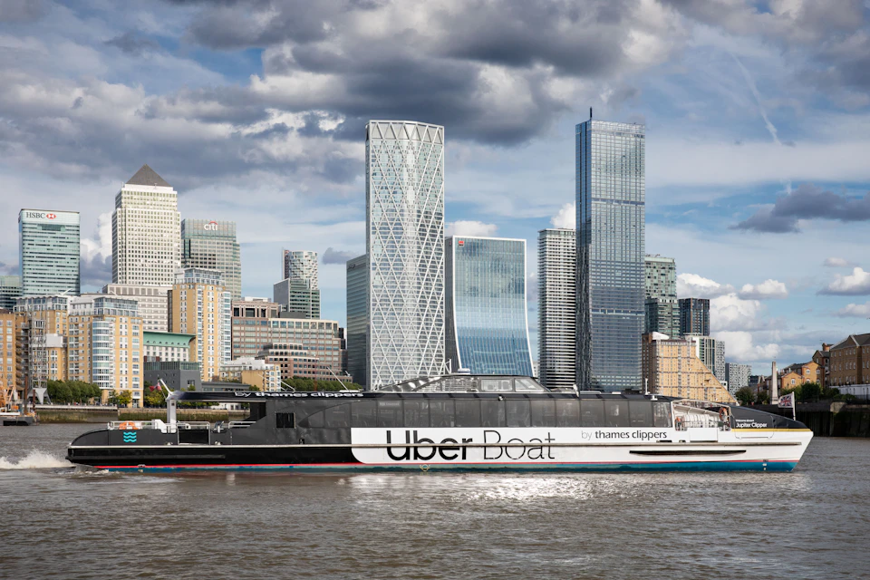 Uber Boat by Thames Clippers and Canary Wharf