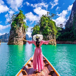 Beautiful views at Cheow Lan Lake in Khao Sok National Park