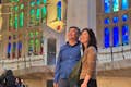 Couple inside the Sagrada Familia