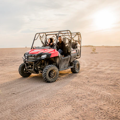 Hurghada: Guided Desert Safari + ATV, Buggy Car & Camel Ride + Dinner + Transfer