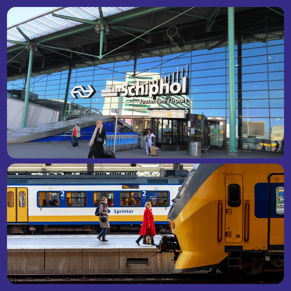 Roundtrip Train Schiphol Airport  – Amsterdam Central Station