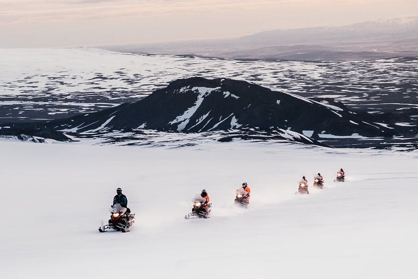 Utsikt över höglandet från Langjökull-glaciären!