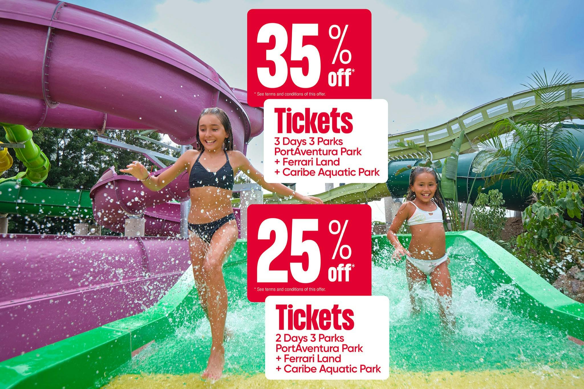 Billetter til PortAventura, Ferrari Land og Caribe Aquatic Park