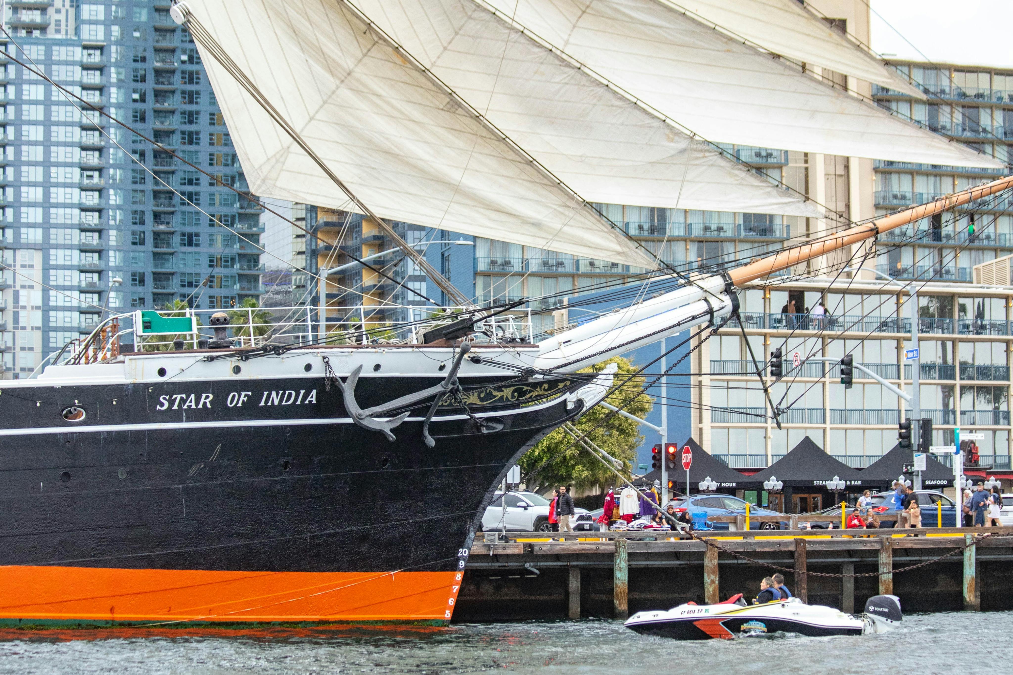 You'll get right up next to the Star of India.