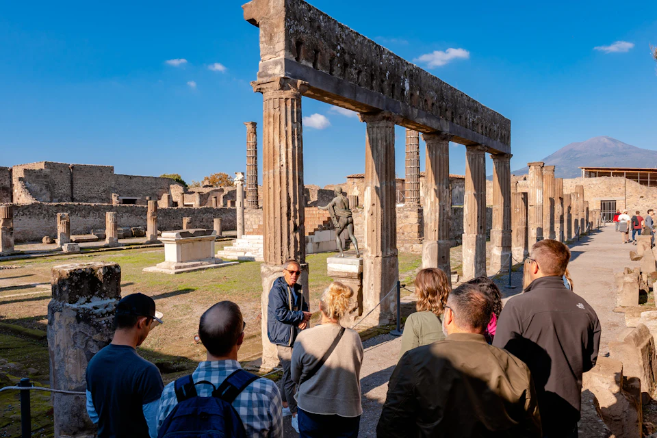 Marvel at the ancient wonders of Pompeii alongside an expert guide