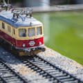 One of the many trains running daily on Swissminiatur's 1:25 scale rail line