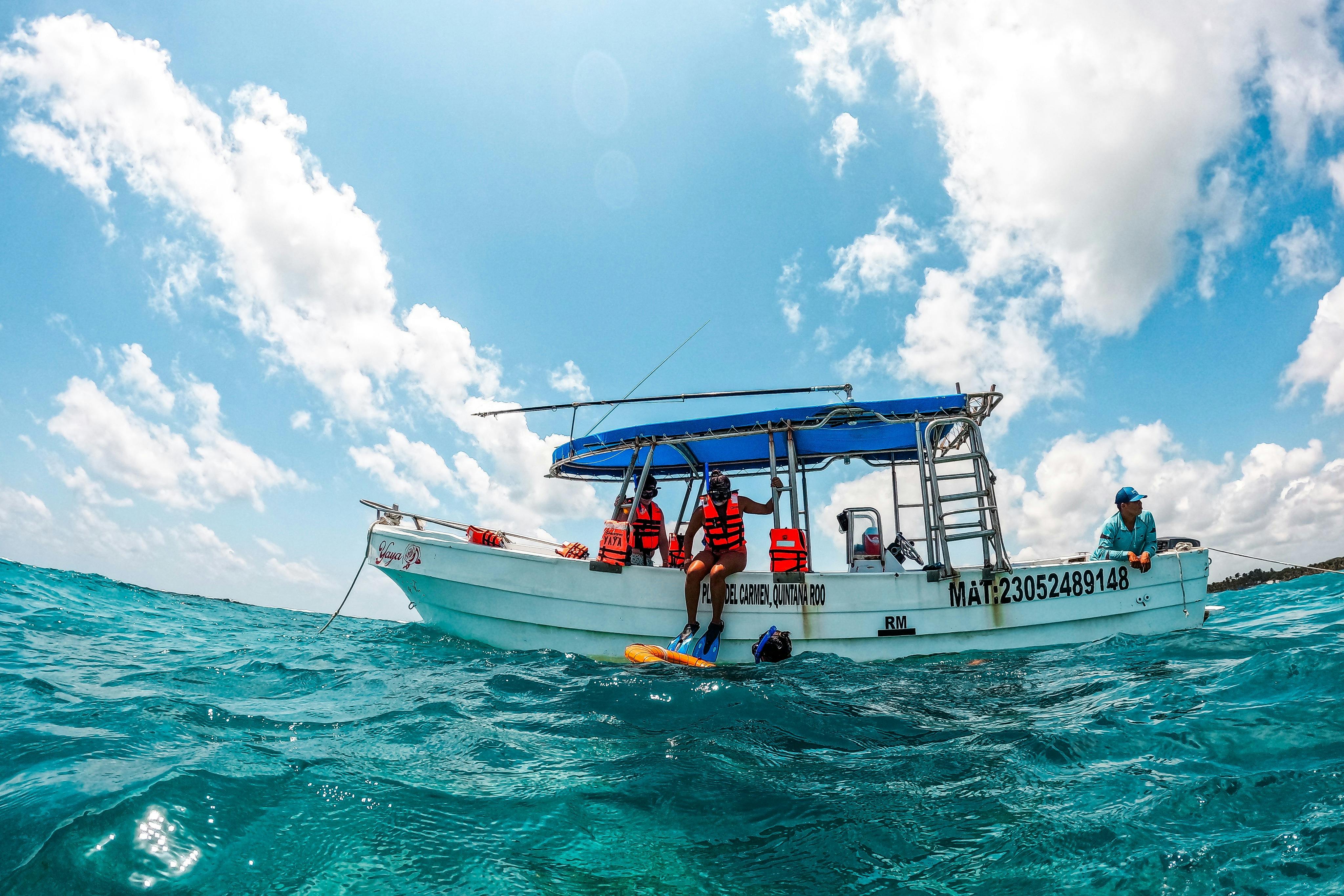 People starting snorkeling activities.